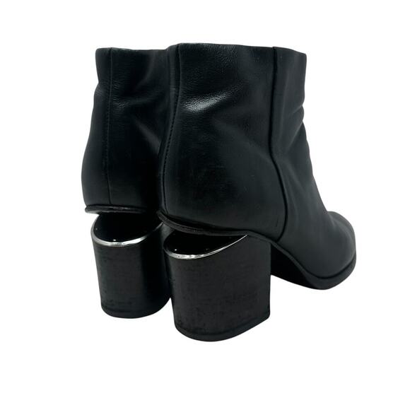 Alexander Wang Gabi Ankle Booties Leather Cut Out Heel Black Size 38.5 US 8.5 - Picture 8 of 12